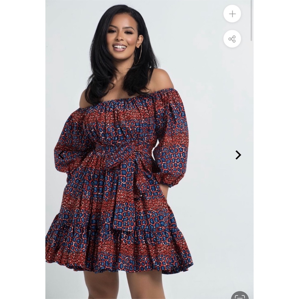 💜AFRICAN PRINT MIDI DRESS❤️